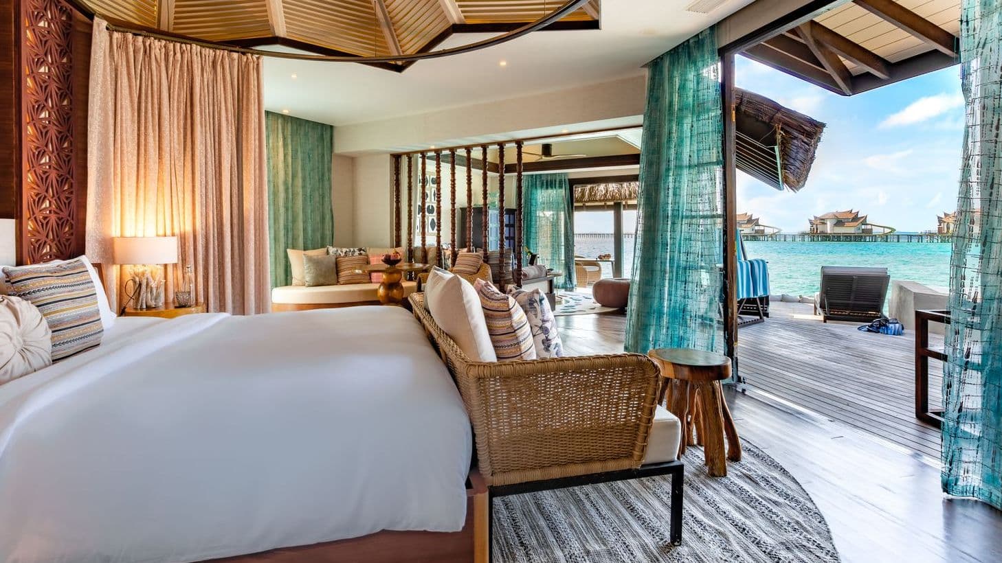 Vibrant water slide at a luxurious resort, perfect for fun.