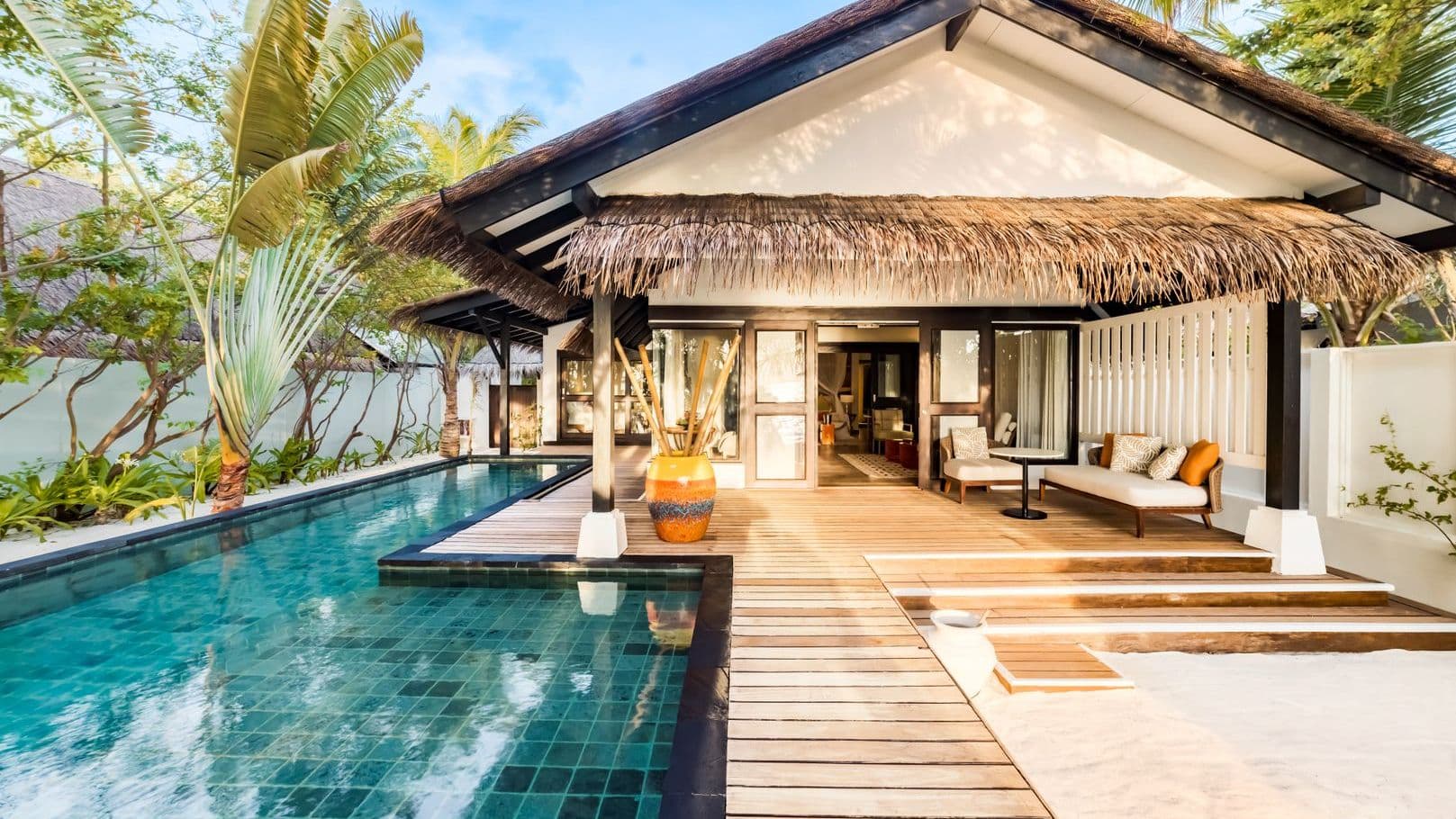Private villa experience in the Maldives with a luxury villa setting.