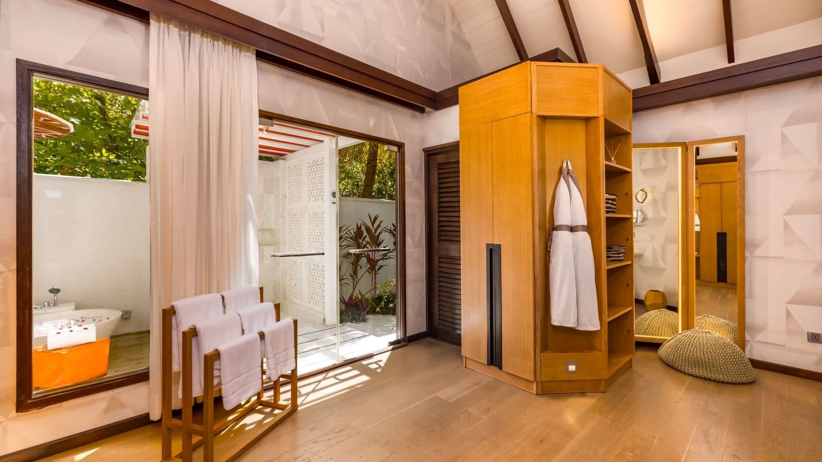 Earth villa with a refreshing beachfront escape, Maldives luxury villa, beach villas.