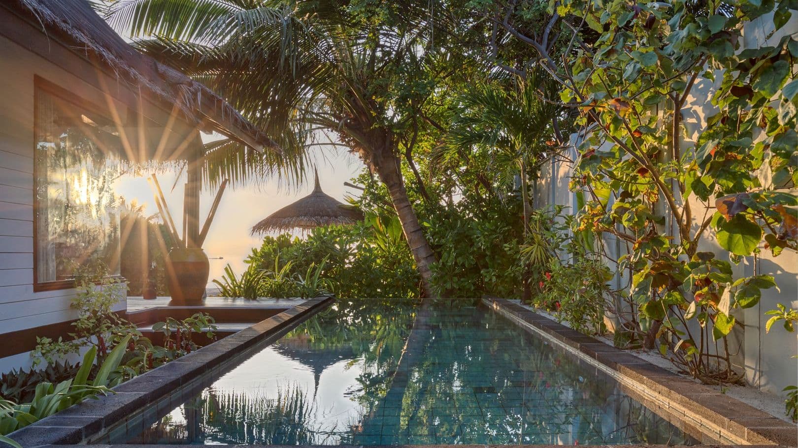 Maldives luxury Earth villa with pool, perfect for a relaxing getaway.